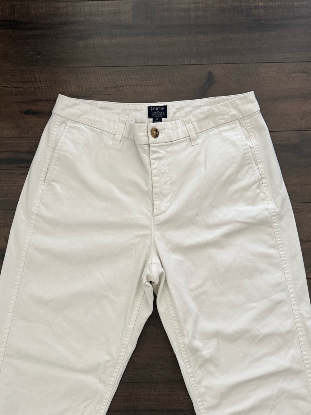 J. Crew High Rise Girlfriend Chino Pants White Size 8 - Picture 3 of 10